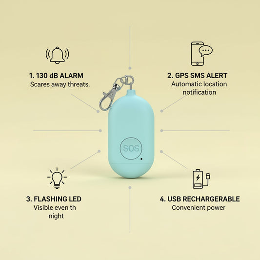 Enzzie Pulse™ – Alarma Personal Inteligente con Luz LED y App